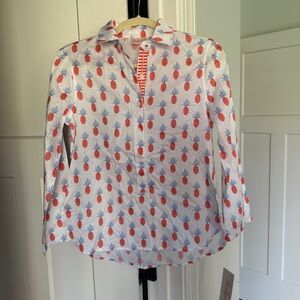 Persifor New NWT Sunna Shirt Long Sleeve Pineapple blouse soft‎ coral
